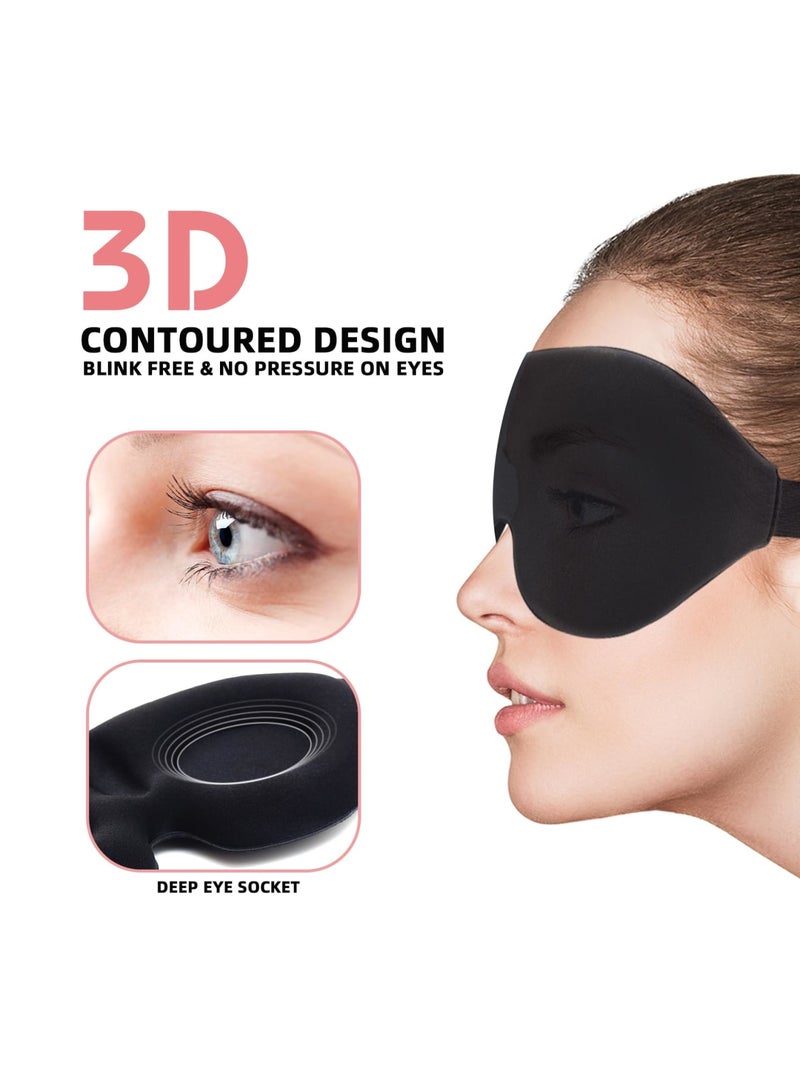 SYOSI أقنعة نوم ثلاثية الأبعاد مخصصة للرجال والنساء، عبوة من 2، حزام قابل للتعديل، قناع حجب الضوء مثالي لتمديد الرموش - Image 2